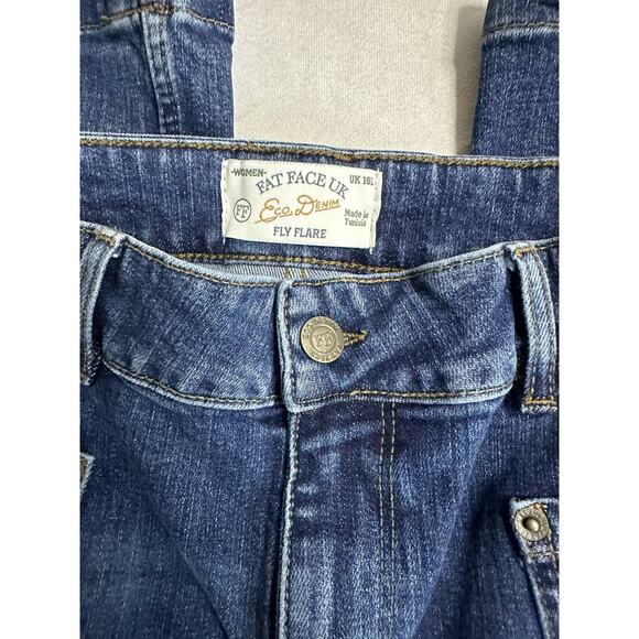 Fat Face UK Dark Wash Woman's Fit Flare Jeans Size 16L - Picture 3 of 7